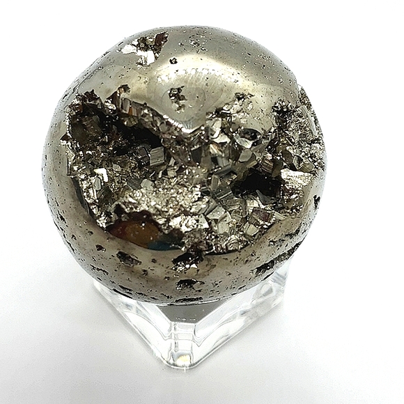 Pyrite Sphere With Amazing Druzy Natural Gemstone - Picture 5 of 17